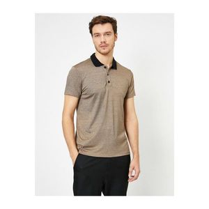 Koton Men's Brown Polo Neck T-Shirt vyobraziť