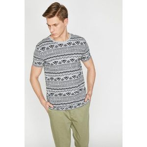 Koton Men's Gray Patterned T-Shirt vyobraziť