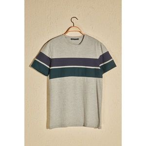 Trendyol Gray Men's Slim Fit Paneled T-Shirt vyobraziť