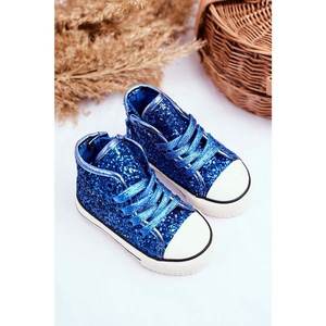 Children's Sneakers High Shiny Blue Ally vyobraziť