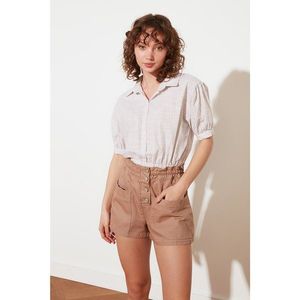 Trendyol Camel Petite Front Buttoned Denim Shorts vyobraziť