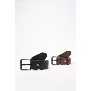 Trendyol Black-Brown Men's 2-Piece Faux Leather Belt vyobraziť