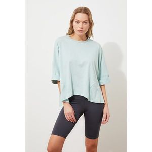 Trendyol Mint Asymmetric Knitted T-Shirt vyobraziť