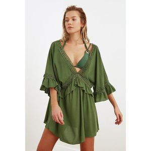 Trendyol Green Stripe Detailed Beach Dress vyobraziť