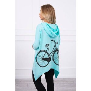 Sweatshirt with a bicycle print mint vyobraziť