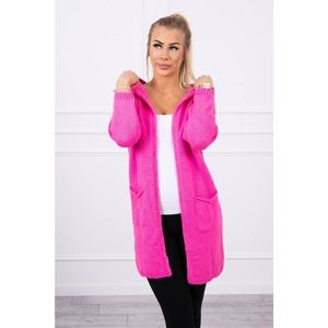 Plain sweater with a hood and pockets pink neon vyobraziť
