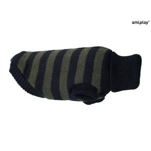 Amiplay Glasgow Dog Sweater Khaki Stripe vyobraziť