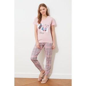 Trendyol Powder Printed Knitted Pajamas Set vyobraziť