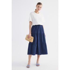 Trendyol Indigo Button Detailed Skirt vyobraziť
