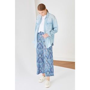 Trendyol Blue Floral Pattern Trousers vyobraziť