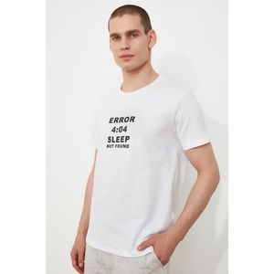 Trendyol White Slogan T-Shirt vyobraziť