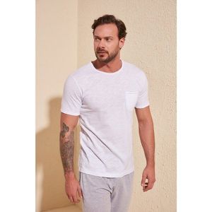 Trendyol White Men's Short Sleeve Slim Fit T-Shirt with Pockets vyobraziť