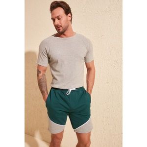 Trendyol Green Men's Slim Fit Paneled Shorts & Bermuda vyobraziť