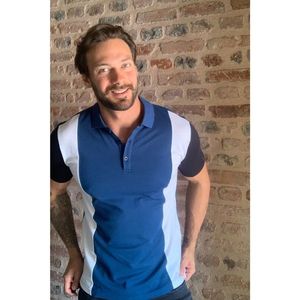 Trendyol Petrol Men's Slim Fit Paneled Polo Collar T-shirt vyobraziť