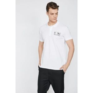 Koton Men's White Polo Neck Short Sleeve T-Shirt vyobraziť