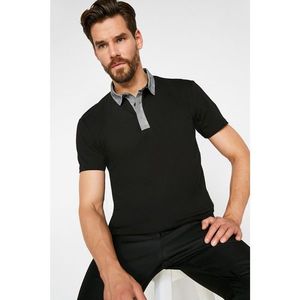 Koton Men's Black Polo T-Shirt vyobraziť