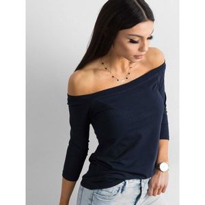 Women´s navy blue cotton blouse vyobraziť