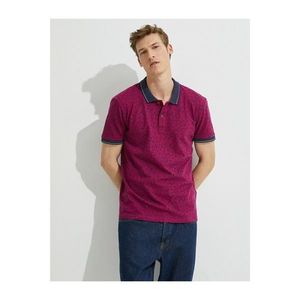 Koton Men's Pink Polo Neck Tshirt Patterned Cotton Short Sleeve T-Shirt vyobraziť