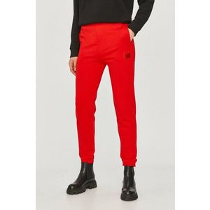 Nohavice Hugo dámske, červená farba, jednofarebné vyobraziť
