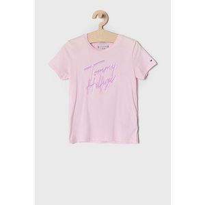 Detské tričko Tommy Hilfiger ružová farba vyobraziť