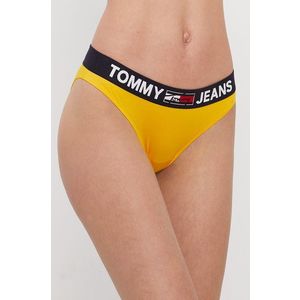 Nohavičky Tommy Jeans žltá farba vyobraziť