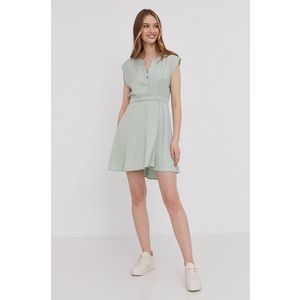 Šaty Answear Lab zelená farba, mini, asymetrické vyobraziť