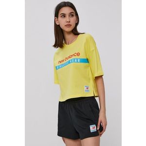 Tričko New Balance dámske, žltá farba vyobraziť