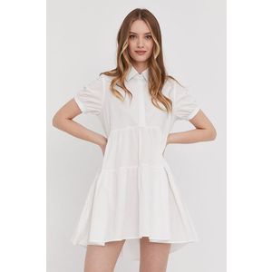Šaty Answear Lab biela farba, mini, rovné vyobraziť