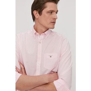 Košeľa Gant 3046700 pánska, ružová farba, regular, s golierom button-down vyobraziť