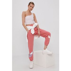 Nohavice adidas Originals GP1044 dámske, ružová farba, s nášivkou vyobraziť
