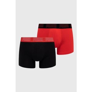 Boxerky Puma (2-pack) pánske, červená farba vyobraziť