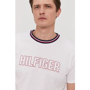 Tričko Tommy Hilfiger pánske, biela farba, s potlačou vyobraziť