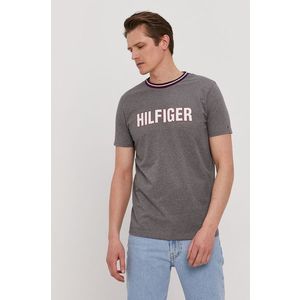 Tričko Tommy Hilfiger pánske, šedá farba, s potlačou vyobraziť