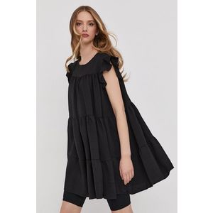 Šaty Answear Lab čierna farba, mini, rovné vyobraziť