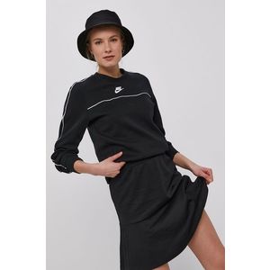 Mikina Nike Sportswear dámska, čierna farba, jednofarebná vyobraziť