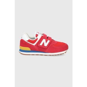 Detské topánky New Balance PV574HA2 červená farba vyobraziť