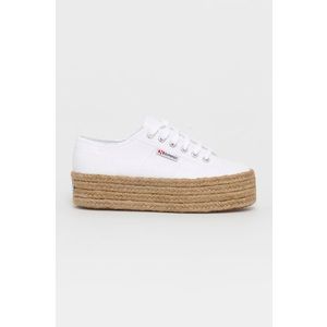 Espadrilky Superga biela farba, na platforme vyobraziť