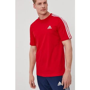 Tričko adidas GL3736 pánske, červená farba, s nášivkou vyobraziť