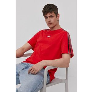 Tričko adidas Originals pánske, červená farba, jednofarebné vyobraziť