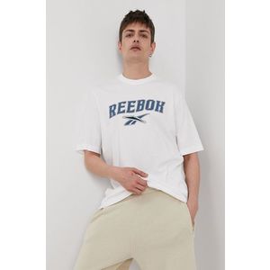 Tričko Reebok Classic GU8418 pánske, biela farba, s potlačou vyobraziť