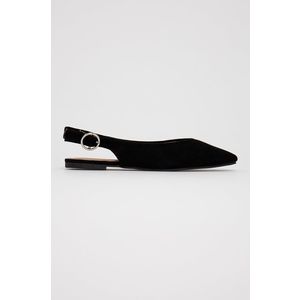 Baleríny Answear Lab Seastar čierna farba, na plochom podpätku, s otvorenou pätou vyobraziť