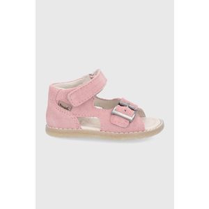 Detské kožené sandále Mrugała ružová farba vyobraziť