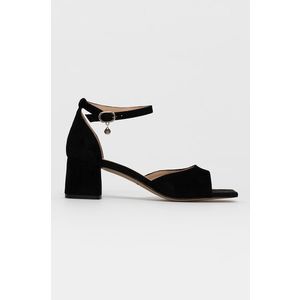 Semišové sandále Wojas čierna farba vyobraziť