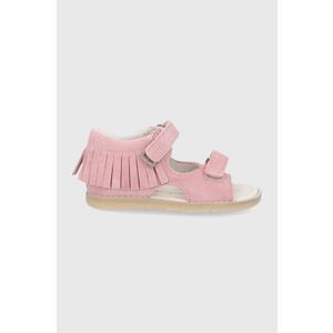 Detské semišové sandále Mrugała ružová farba vyobraziť