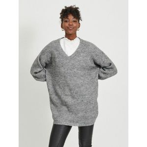 Šedý voľný sveter s prímesou vlny z alpaky .OBJECT vyobraziť