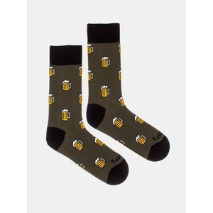 Kaki vzorované ponožky Fusakle Pojď na jedno vyobraziť