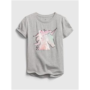 Detské tričko flippy sequin graphic t-shirt Šedá vyobraziť