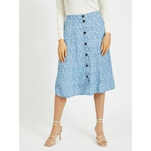 Modrá kvetovaná sukňa s gombíkmi VILA Flikka vyobraziť