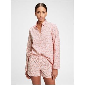 Košeľa na spanie pajama in poplin Ružová vyobraziť