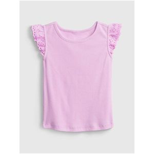 Detské tričko lace-trim tank Ružová vyobraziť